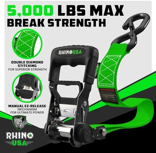 Rhino USA Heavy Duty Ratchet Tie Downs - Image 2
