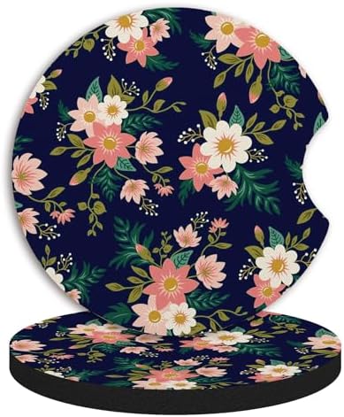 2pcs Flowers Pattern Car Cup Holder Coasters - Image 4