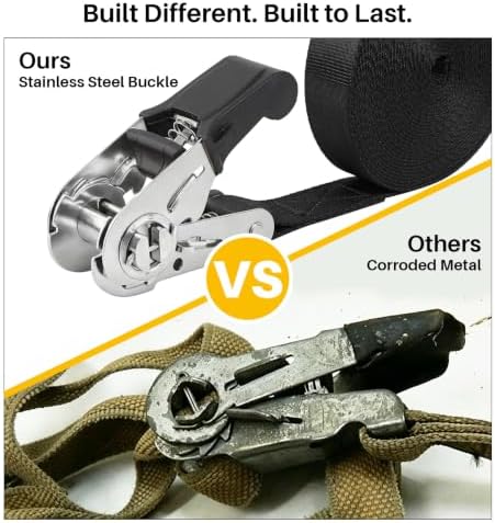 Ayaport Stainless Steel Endless Ratchet Straps, 8FT Cargo Tie Downs - Image 3