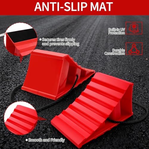 4 Pack Wheel Chocks, Heavy Duty Non Slip Wheel Chocks - Image 6