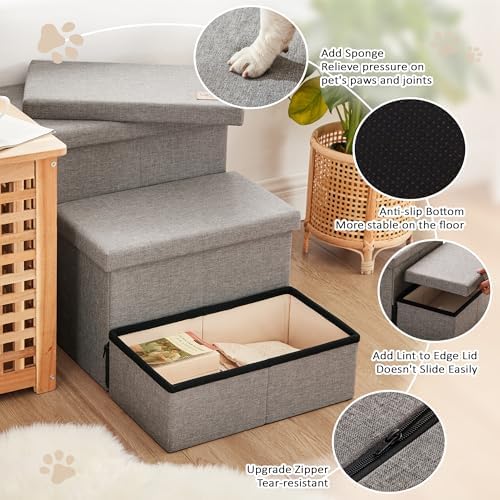Love's cabin Dog Stairs for High Bed, Foldable Pet Stairs for Small Medium or - Image 4