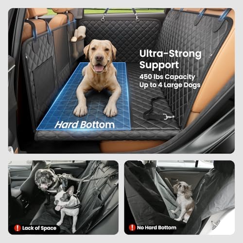 REEVAA Dog Car Seat Cover for Back Seat, Hard Bottom - Image 2