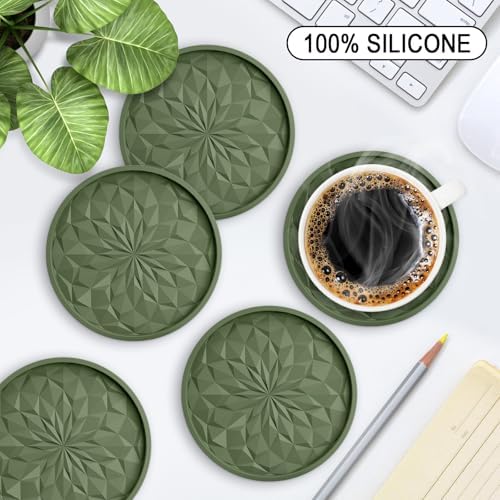ME.FAN Silicone Coasters with Holder, Drinking Coasters - Image 2
