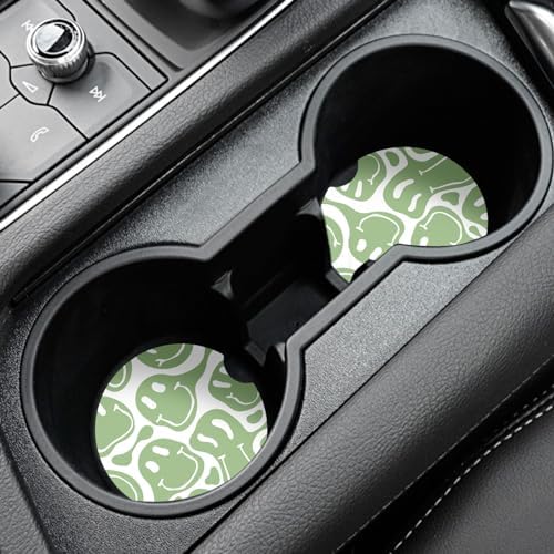 Car Coasters, 2.56 inches Ceramics Heat Resistant Anti Slip Cork Base Car - Image 2