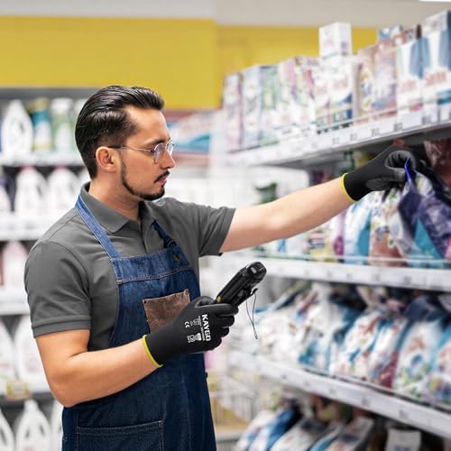 KAYGO Safety Work Gloves for Men Women, PU Coated Palm & Fingers - Image 3