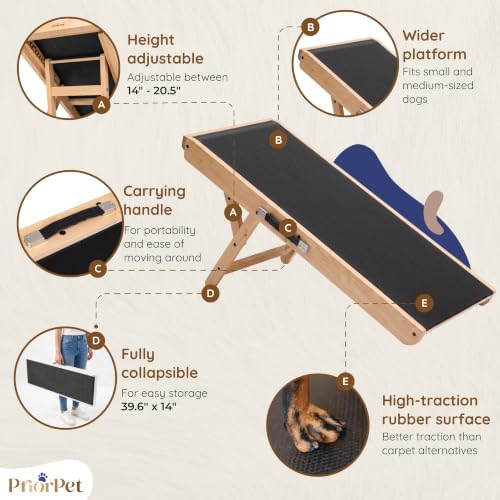 Dog Ramp for Couch – Non-Slip, Sturdy Build Foldable Wooden Dog Ramp – Supports - Image 4