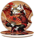 Ninja Cat Car Coasters for Cup Holders Set of 2 Absorbent Ceramic Cup Coaster by Unknown