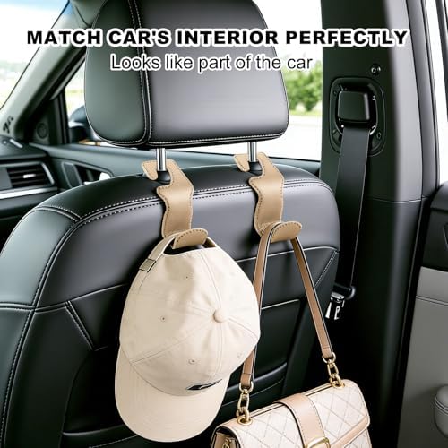 EldHus Car Seat Hooks for Purses and Bags, 4 Pack Car Purse Holder for Grocery - Image 2