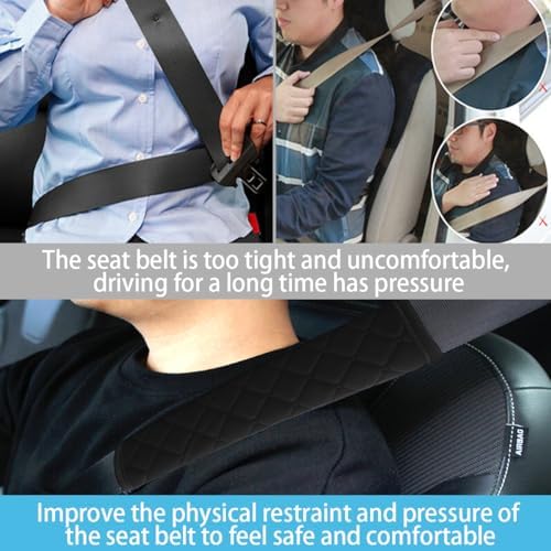 JOYCOURT 2PCS Universal Car Seatbelt Pad Cover, Long Crystal Velvet Shoulder - Image 4