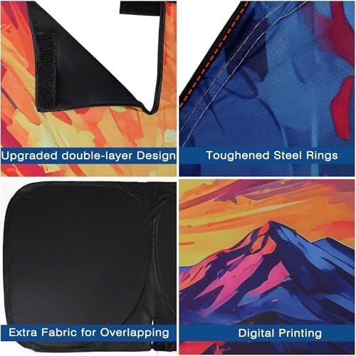 Car Windshield Sun Shade Reflective UV Foldable Front Sunshade - Image 4