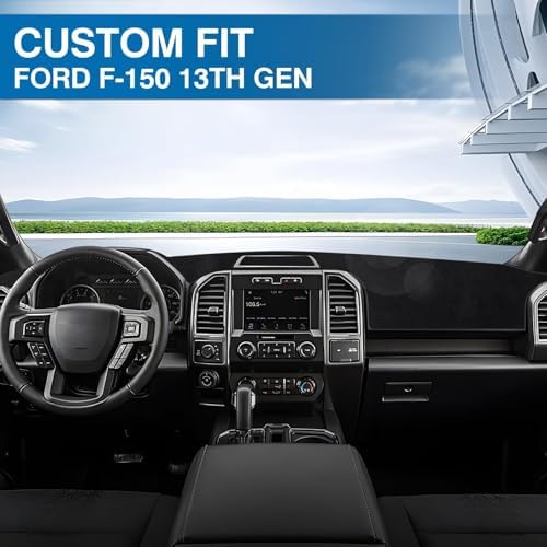 KUST Black Dash Cover for Ford F-150 F150 2015-2020 Dashboard Cover Non-Slip - Image 2