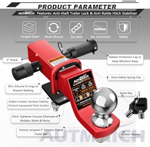 AUTMATCH Trailer Hitch Ball Mount - Image 4