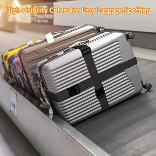 4 Pack Black Luggage Straps, Adjustable Travel Belt - Image 4