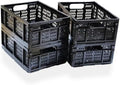 4-Pack Plastic Storage Crates, 20L Foldable Baskets, Collapsible Crates by MakeLifeSimpleandEfficient