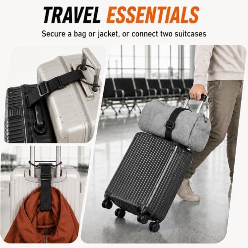 Luggage Straps for Suitcases, 2 Pack Black Adjustable Elastic Double-Loop - Image 3