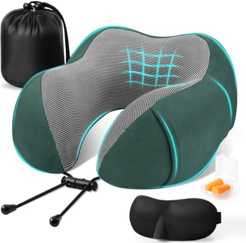 CloudBliss Neck Pillow for Sleeping, Memory Foam Travel Pillow by CloudBliss