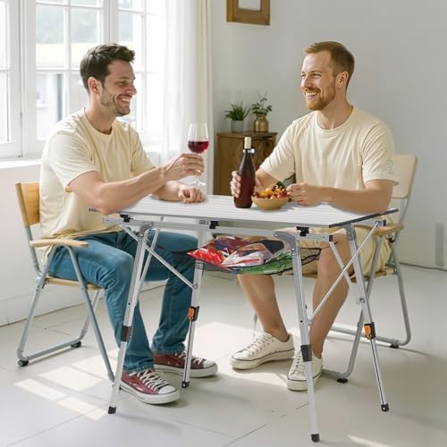 VEVOR Folding Camping Table, Portable Roll Up Side Tables, Lightweight Aluminum - Image 2
