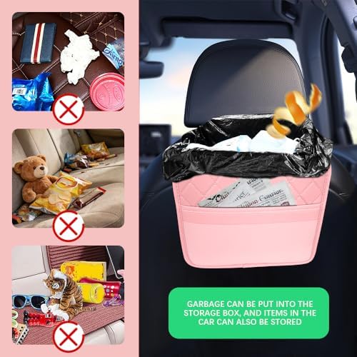 Car Seat Back Organizer, Leather Backseat Hanging Storage Bag, Car Large - Image 5