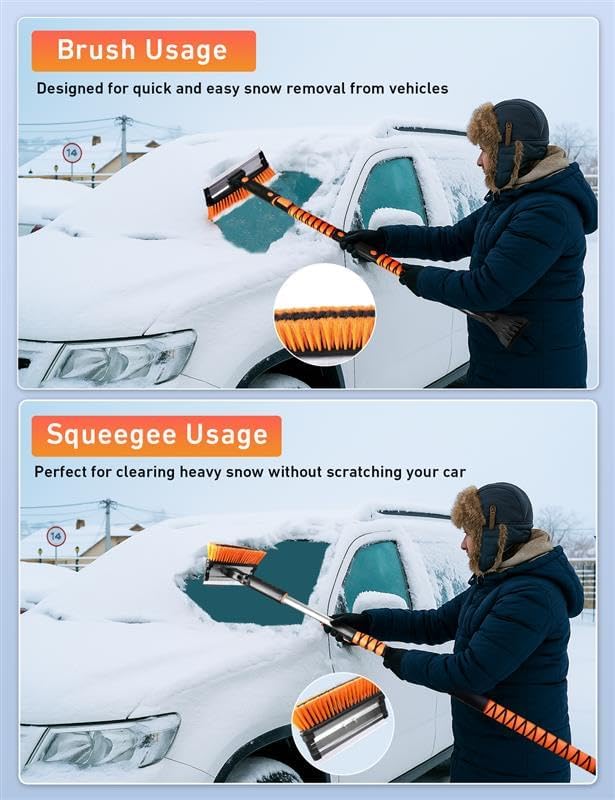 EcoNour 55" Telescopic Snow Brush and Ice Scraper - Image 6