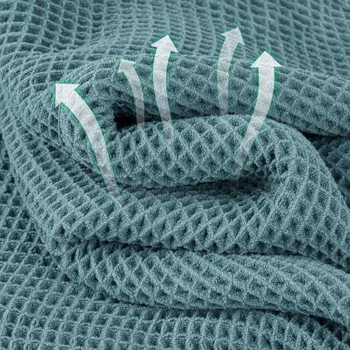 MICROFI Microfiber Waffle Bath Towels, 4 Pieces, Fast Drying, Lint Free 430 GSM - Image 2