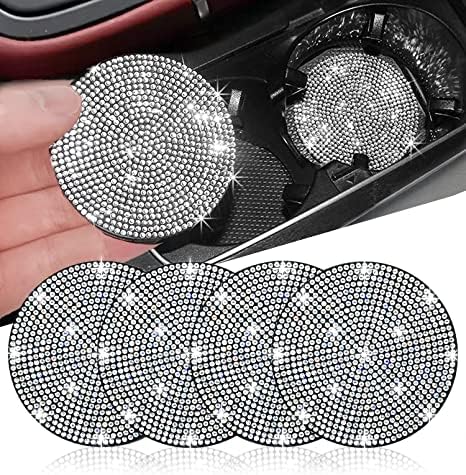 NBTEPEM 4pcs Bling Car Cup Holder Coaster, 2.75 inch Anti-Slip Shockproof by NBTEPEM