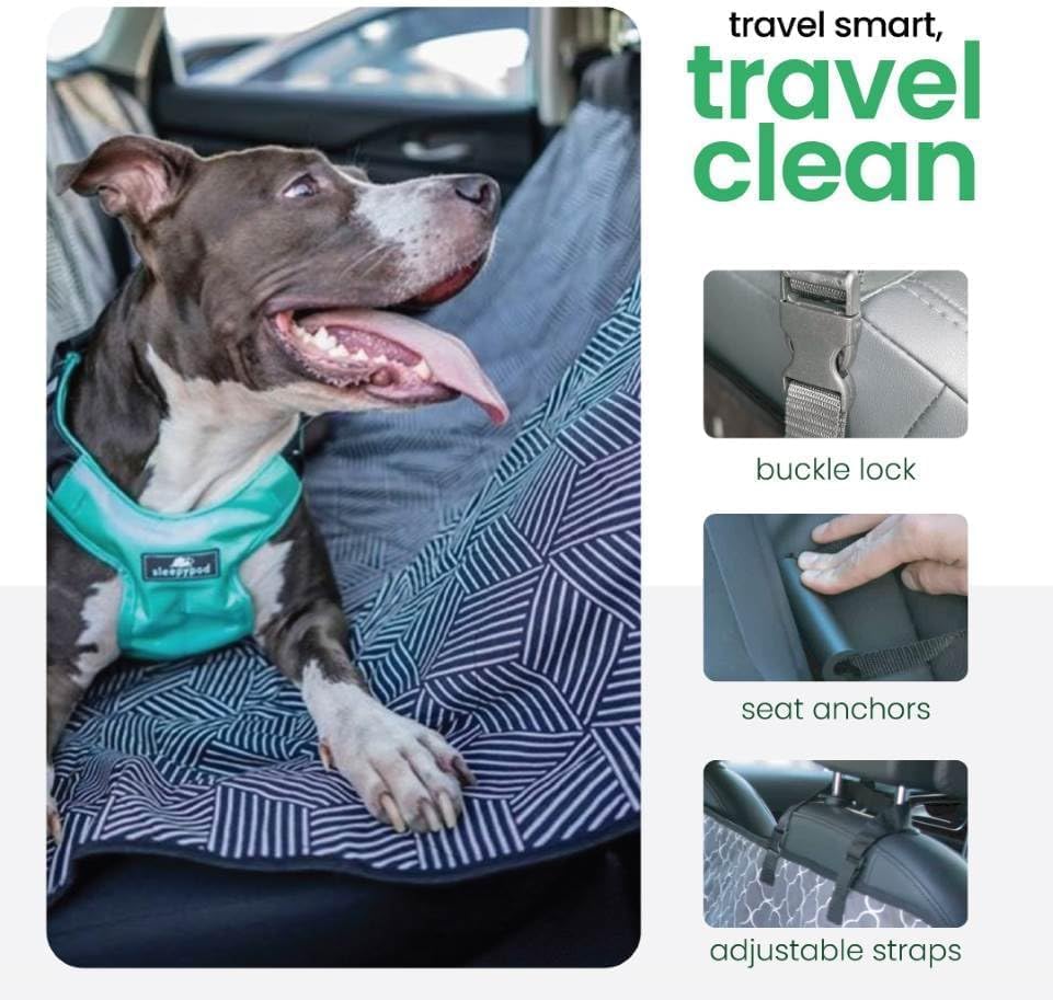 Molly Mutt Dark Gray Dog Car Seat Cover, GOTS-Certified Cotton - Image 5
