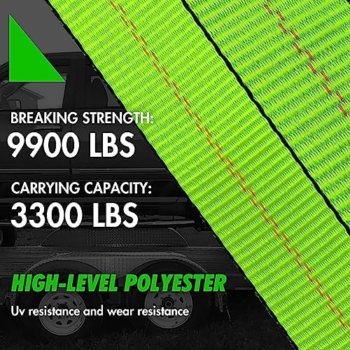 Tire Straps, 4 Pack 2"x96" Car Tie Downs - Image 5