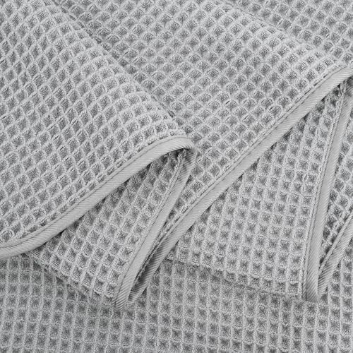 POLYTE 430 GSM Poly Blend Microfiber Waffle Bath Sheet XL Set, 35x70 in - Image 6