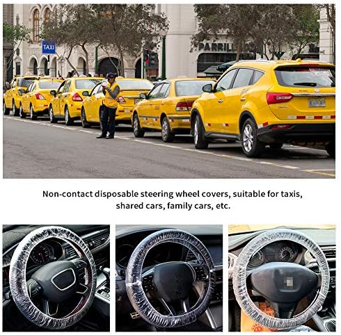 ICWEIMEI 500PCS Universal Disposable Steering Wheel Cover Plastic Transparent - Image 4