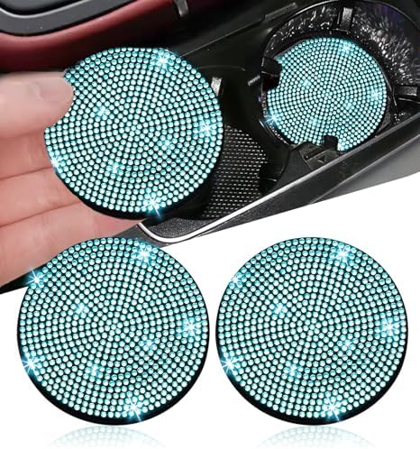 NBTEPEM 2pcs Bling Car Cup Holder Coaster, 2.75 inch Anti-Slip Shockproof by NBTEPEM