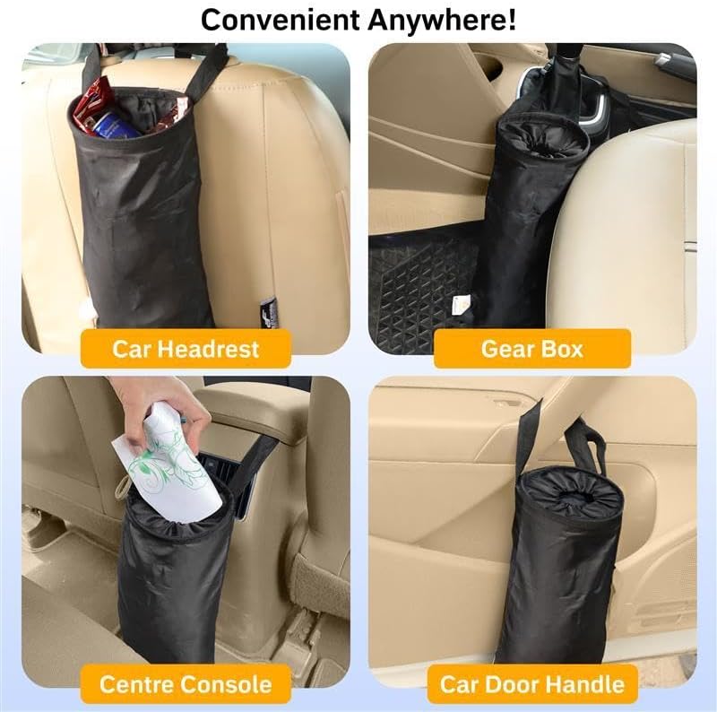 EcoNour 2 Pack Car Trash Bag | Washable Back Seat Hanging Bag - Image 5