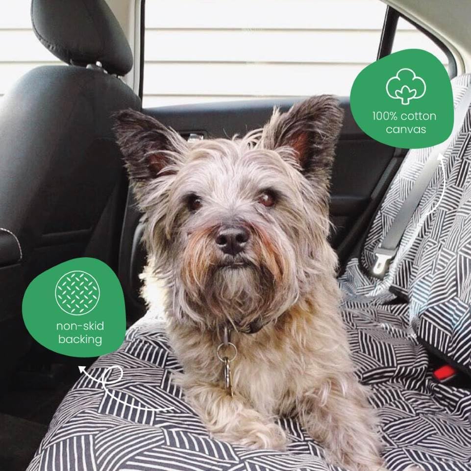 Molly Mutt Dark Gray Dog Car Seat Cover, GOTS-Certified Cotton - Image 4