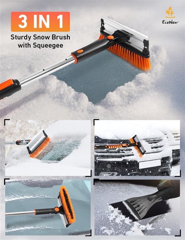 EcoNour 55" Telescopic Snow Brush and Ice Scraper - Image 7