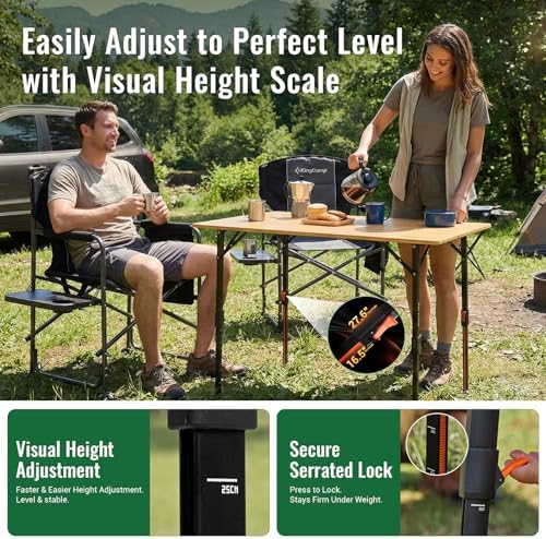 KingCamp Bamboo Folding Camping Table - Image 3