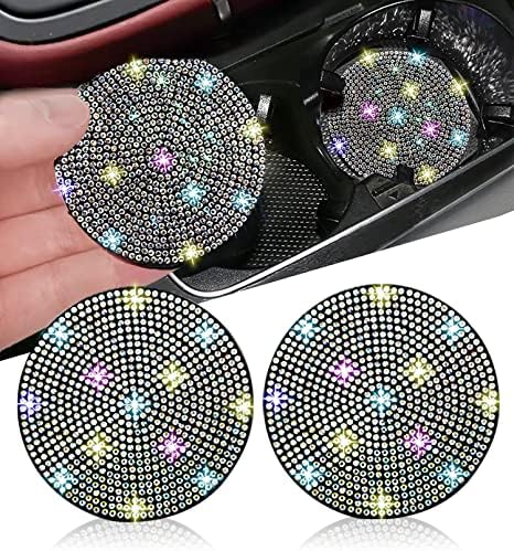 NBTEPEM 2pcs Bling Car Cup Holder Coaster, 2.75 inch Anti-Slip Shockproof by NBTEPEM