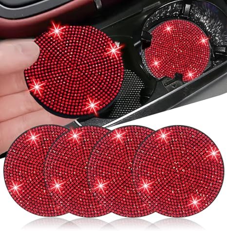 NBTEPEM 4pcs Bling Car Cup Holder Coaster, 2.75 inch Anti-Slip Shockproof by NBTEPEM