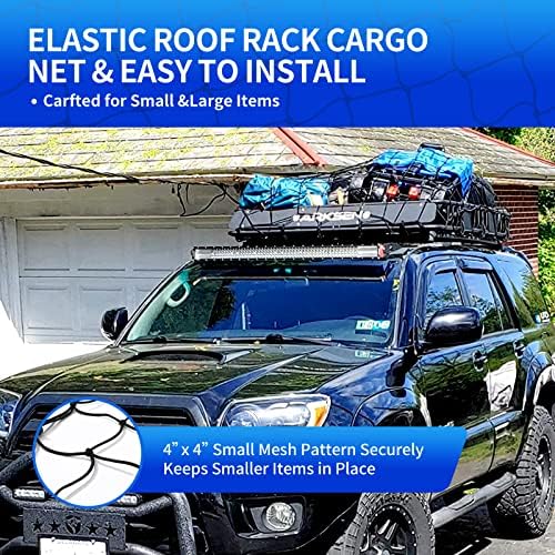 3' x 4' Cargo net Bungee Nets Stretches to 6' x 8', Small Truck Bed Cargo Net - Image 3