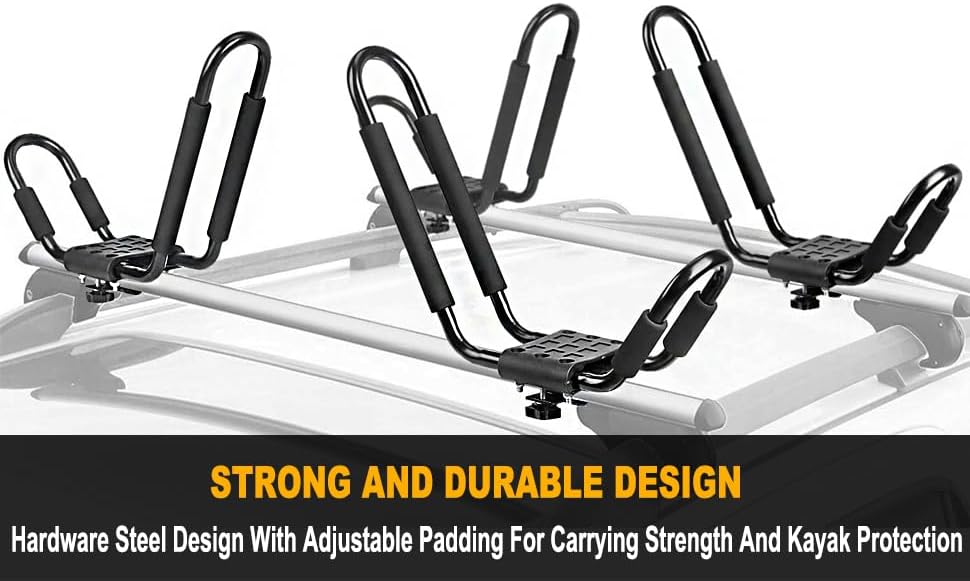 Aluminum J-Bar Rack Universal Kayak Roof Rack Canoe Boat Surf Ski Carrier Roof - Image 5