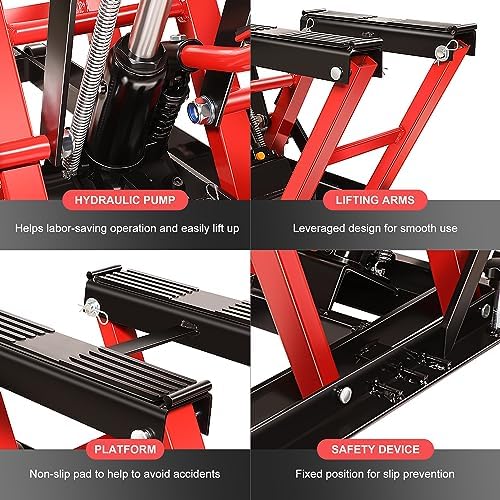 DNA Motoring Steel Hydraulic Motorcycle ATV Scissor Lift Jack Hoist Stand - Image 5