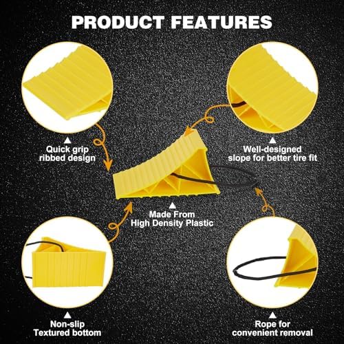 PAHTTO Wheel Chocks, Hard Plastic Wheel Chocks for, Effective in Keeping Your - Image 3