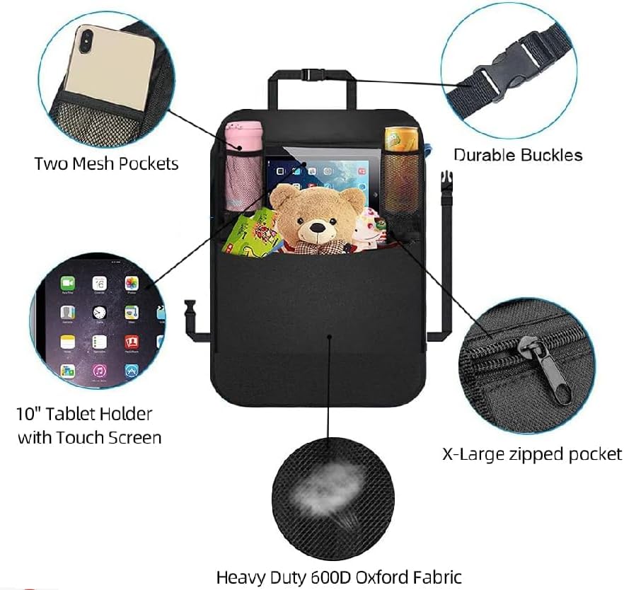 Premium Backseat Organizer for Kids 2 Pack, Heavy Duty Waterproof and Stain - Image 5