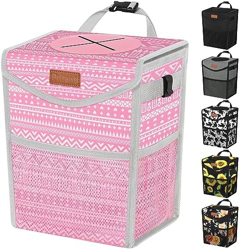 Pritent Car Trash Can with Lid Leakproof Car Garbage Bag Vehicle Trash Bin by Pritent