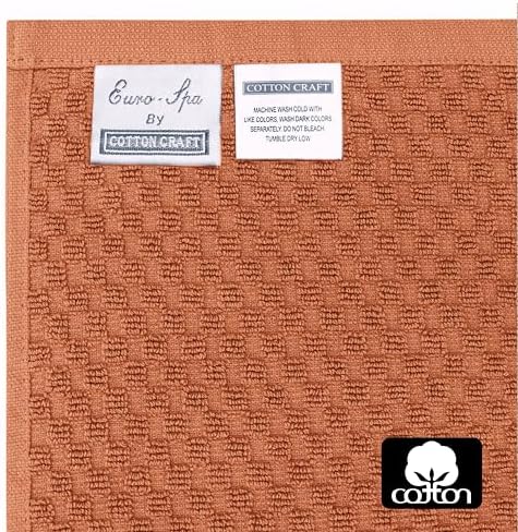 COTTON CRAFT Euro Spa Waffle Weave 6 Piece Towel Set - Image 7