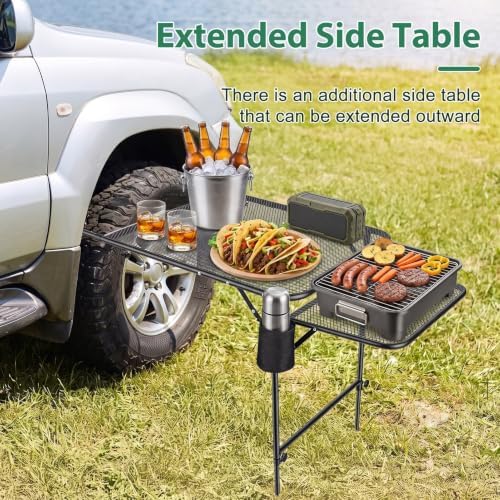 Foldable Tire Mounted Camping Table Height Adjustable - Image 5