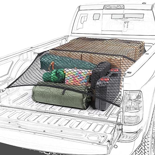 Elastic Truck Bed Net for F150 Tacoma Silverado Sierra RAM Cybertruck by Kaishengyuan