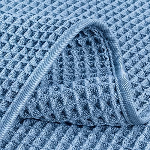 POLYTE 430 GSM Poly Blend Microfiber Waffle Wash Cloth Face Towel, 13x13 in - Image 3