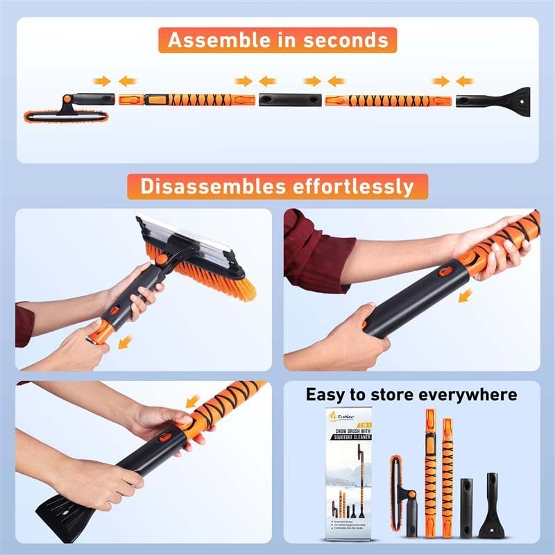 EcoNour 55" Telescopic Snow Brush and Ice Scraper - Image 3