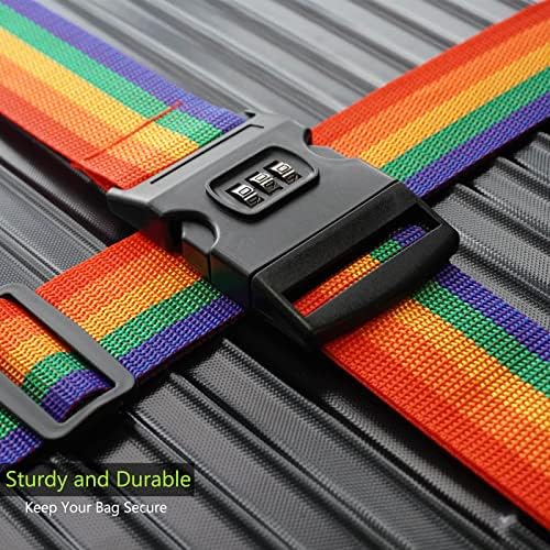 2 PCS Luggage Strap 78" x 2" Suitcase Belts Wide Adjustable Packing Straps - Image 2