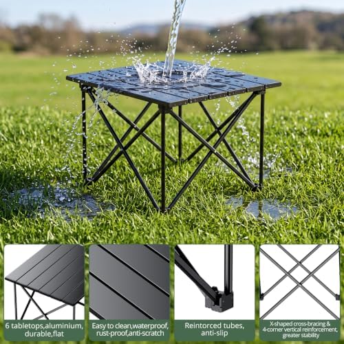 EYPINS Ultralight Camping Table Aluminum, 2 Lbs Small Folding Backpack Table - Image 5