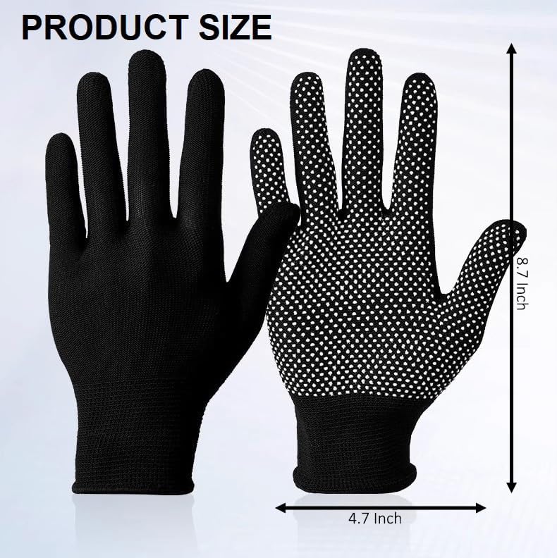 6 Pairs Work Gloves with Anti-Slip Grip Dots - Image 2